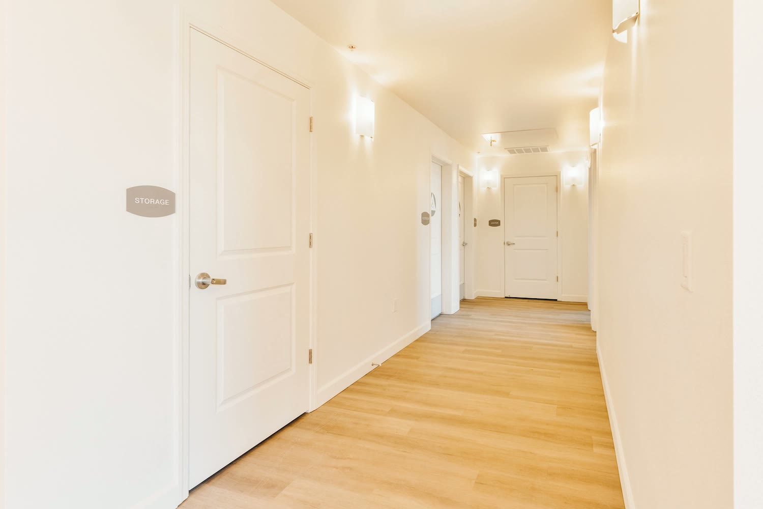 Freshly painted interior living room with crisp white trim in a Fresno home